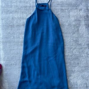 High neck Revolve blue mini dress